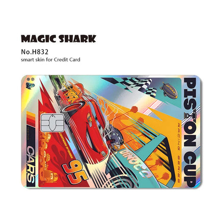 Magic Shark Mickey Minnie Stitch Donald Duck Bear Princess Holographic Film Shinny Laser Skin Sticker for Debit Credit Card