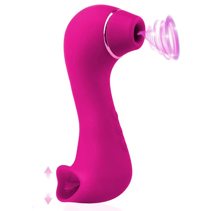 10 Frequency Nipple Sucking Clitoral Tongue Licking Double Stimulation Thrill Sex Toys for Female OR Lesbian Adult Sex Toys