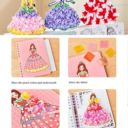 DIY Painting Sticker Craft Toys Kid Art Girls Poking Princess Handmade Educational Magical Children Gifts