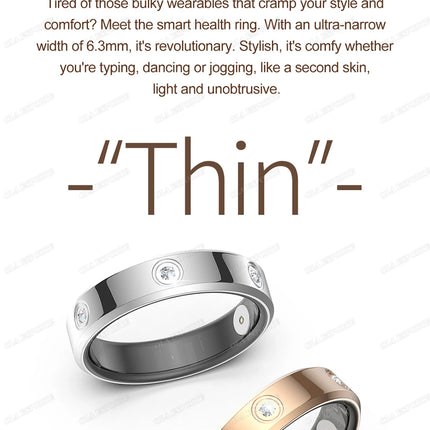 2026 New Fashion Diamond Smart Ring Heart Rate Sleep Monitor IP68 Waterproof Men Women Fitness Rings Pedometer For Android IOS