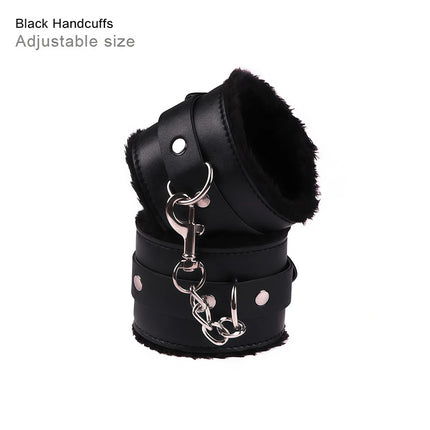 Sexy Toys Couple Bondage Equipment Fur Handcuffs Adult Games RolePlay Slave Tying Prop Soft Leather Whips Exotic Accessories 18+