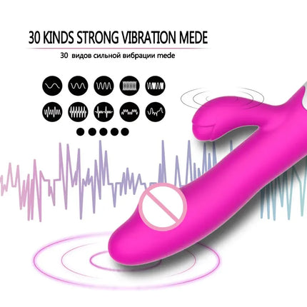 Rabbit Vibrator for Women 30-Speed Rechargeable G-Spot Clitoral Stimulator Dildo Vagina Female Masturbator Sex Toys for Adults