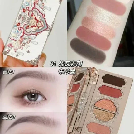 Flower Knows Butterfly Cloud Collar Collection Makeup 6Colors Eyeshadow Matte Fine Shimmer Pearl Glitter Eye Face Palette