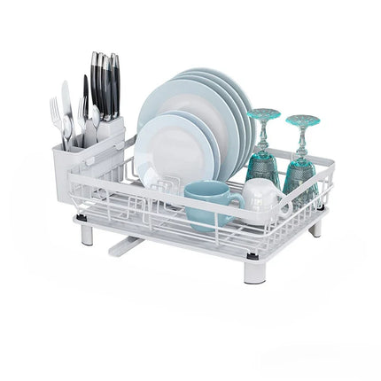 Home Drying Rack Dish Drainer Whth Drainboard Light Duty Blak Countertop Utensil Organizer Kitchen Accessorier Dish Storagerack