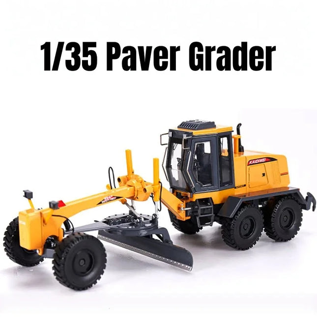 1/35 Paver Grader Engineering Vehicle Car Toy For Children Diecast Miniature Metal Alloy Model Collection Gift For Boys Kid