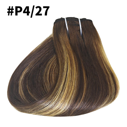 8Pcs Clip Ins 4/27 Highlight Color Straight Clip In Human Hair Extensions Brazilian Human Hair Clip In Hair Extensions 120G/Pack
