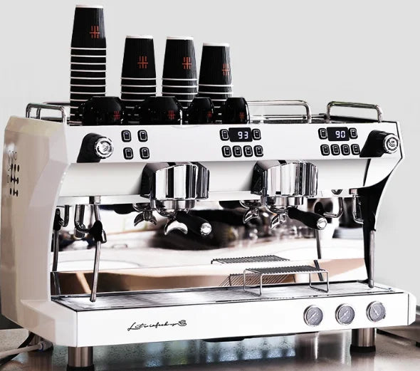 Cafetière Commerciale CRM3120C Machine à café double tête, Système multi-chaudières indépendant, Température d'extraction réglable