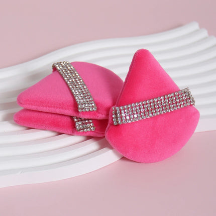 3 件套 Diamond Triangle Powder Puff Face Makeup Tool Sponge Velvet Soft Smooth Facial Beauty Makeup Sponge Cosmetics Accessories