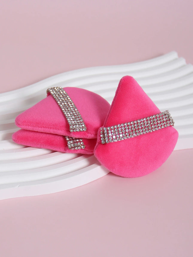 3 Piece Set Diamond Triangle Powder Puff Face Makeup Tool Sponge Velvet Soft Smooth Facial Beauty Makeup Sponge Cosmetics Accessories