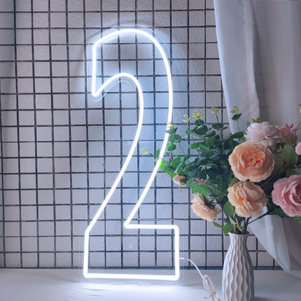 Extra-Large LED Neon Numbers Sign 76cm/100cm Stand up & Wall Mounted for Birthday Wedding Celebration Party Decor