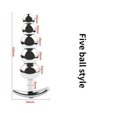 Metal Anal Beads Butt Plug Set Wearable Small Large Anal Plug G Spot Dildo Insert Vagina Extender Anus Sex Toy For Woman Man