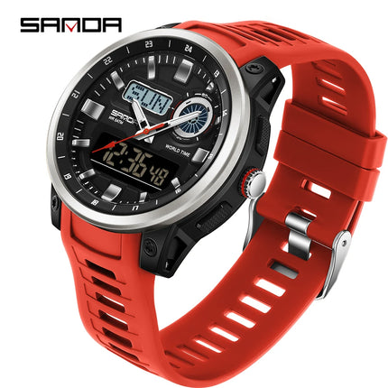 SANDA Fashion Brand Sport Electronics Watches for Men Outdoors Analog Digital Man Watch Luminous Waterproof Backlight Wristwatch