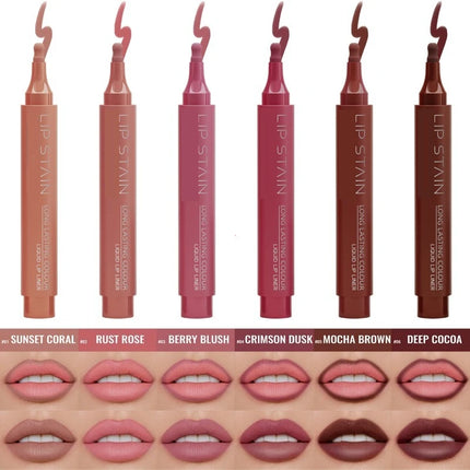 6 Colors Liquid Lip Liner Pencil Long Lasting Nude Lipstick Matte Lip Liner Stick Non-stick Cup Natural Lips Contour Pen Makeup