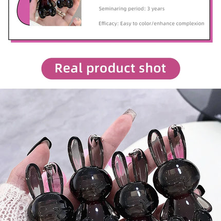 Gege Bear Pink Rabbit Velvet Matte Lip Cream Black Rabbit Water light lip glaze matte mirror pendant lipstick lip gloss