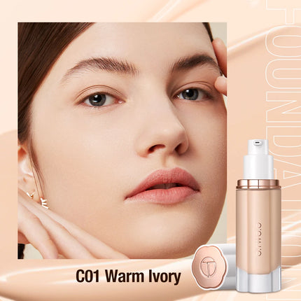Liquid Foundation Cream 30ml Full Coverage Makeup Base SPF30 Waterproof Long Lasting Concealer Smooth Matte Finish
