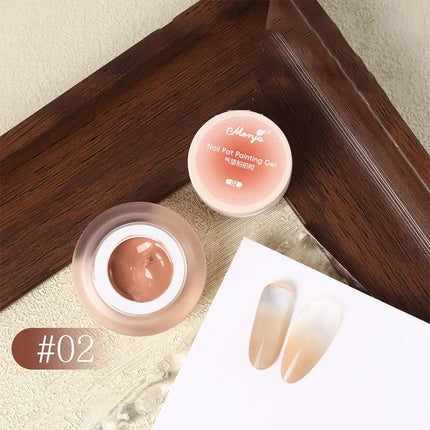 1Jar Cushion Patting Gel Polish Ombre Black White Peach Pat Pat Gel Nail Polish Drawing Liner French Nail Cushion Gradient Gel