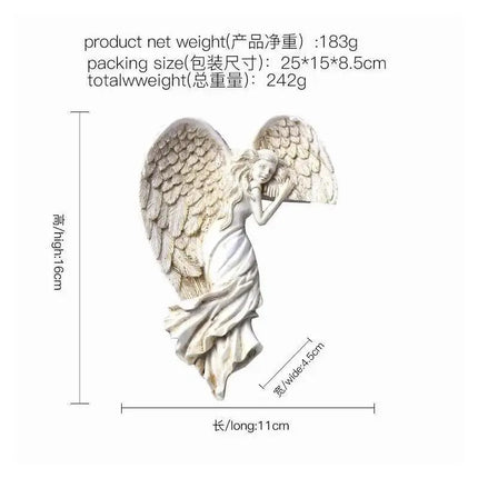 Angel Wings Resin Craft Door Frame Ornament Angel Winged Goddess Pendant Garden Door Decoration Home Gifts Left Right Wings