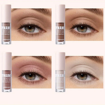 8-Color Velvet Mist Liquid Eyeshadow Disc Fine Glitter Matte Brightening 8-Pack Set