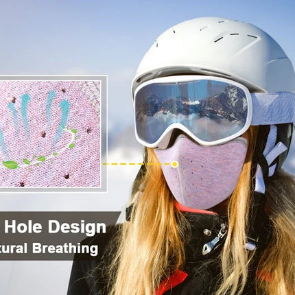 Fashion Winter Thermal Balaclava Full Face Mask Skiing Hat Bandana Hat Windproof Snowboard Scarves Women's Men Helmet Cap Black