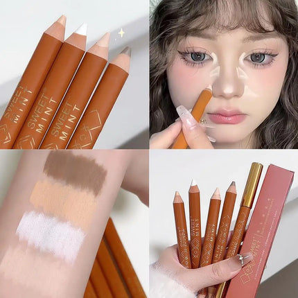 Double-ended Contouring Pen Makeup Facial Sculpting Shadow Sculpting Contour Nose Natural Shading Stick 3D Highlighter Penc M3Y7