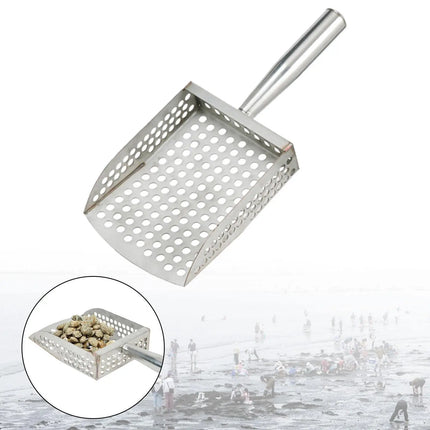 Sand Scoop Handheld Comfortable Handle Digging Sieve Sand Sifter Shovel Metal for Metal Detecting Beach Underwater Seaside Clams