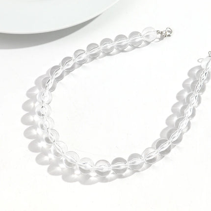 Boho Colorful Acrylic Big Ball Bead Chain Necklace Trendy Handmade Round Choker Necklaces for Women Man Statement Jewelry Gift
