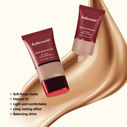 Foundation and Puff  Makeup Base Waterproof Long Lasting Control Oil Matte Bronze Facial Liquid Foundation Cosmetics Makeup