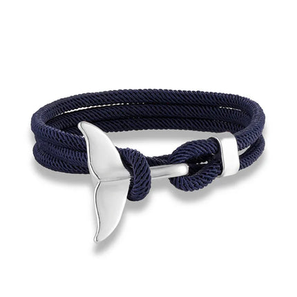 Ocean Style Whale Tail Anchor Bracelet for Men Women Multilayer Adjustable Rope Couple Bracelets Fashion Friendship Jewelry Gift
