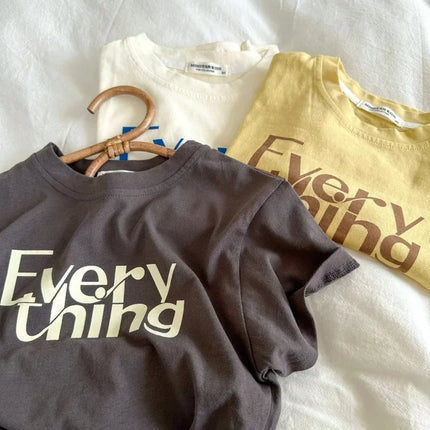 2025 Summer Baby Cute Letter Print T-Shirts for Boys Girls Children Short Sleeve T-Shirts Infant Kids Loose Casual Top Clothes