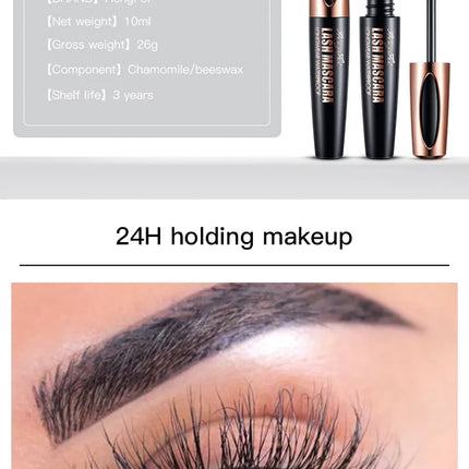 Waterproof Anti-sweat Mascara Lengthens Eyelashes Extension Black Silk Fiber Mascara Female Non-smudge Mascara Makeup Cosmetic