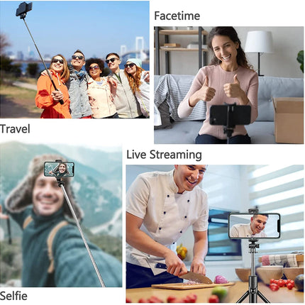 Bluetooth Selfie Stick Mobile Phone Holder Retractable Portable Multifunctional Mini Tripod With Wireless Remote Shutter