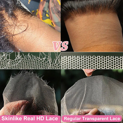 Real HD Lace Closure Deep Part 2x6 HD Lace Closure Only Straight Human Hair Pre Plucked Invisible HD Lace 2x6 Body Wave Closure
