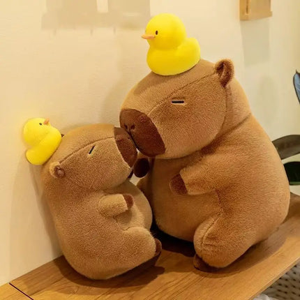 Hot Kawaii Fluffy Capybara Plush Doll Pillow Capybara with Tortoise Stuffed Toy Animals Kids Juguetes Birthday Gift Home Decor