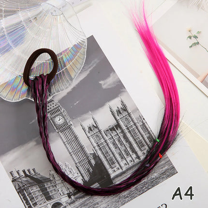 Synthetic Kids Colorful Wig Ponytail Headbands Rubber Bands Small Braids Hair Extension Hair Band Headwear Kids Hair Accessories