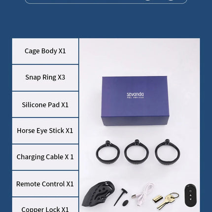 Intelligence Chastity Cage Men's Sm Conditioning Abstinence Plastic Penis Lock with Urethral Blockage Remote Control