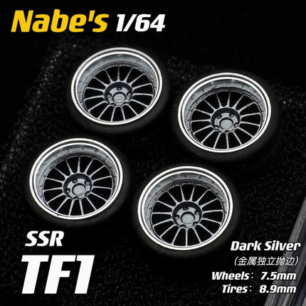 Nabes Chika 1/64 21A/21C/Vsxx/TF1 8.9/9.7mm Car Modified Wheel Hub Rubber Tires Resin Wheels Suitable for 1:64 Static Model Cars