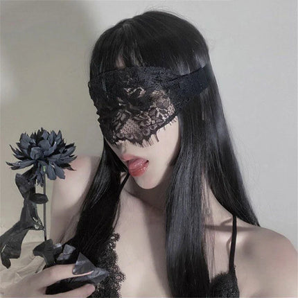 Sexy Black White Lace Transparent Eye Masks Women Sexy Lingerie Cosplay Costumes Erotic Accessories Bandage Strap Eye Covers