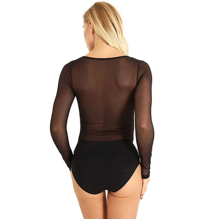 Black White Sexy Mesh Top T-Shirts Women's Sexy Transparent S-2XL Size Bottoming Blouses Ladies Tops Gauze Aesthetic Clothes