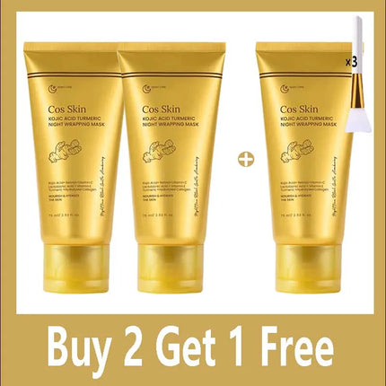 Kojic Acid Turmeric Overnight Wrapping Peel Off Mask Nourishes Hydrolyzed Collagen Glowing Skin Skin Firmnes Women Skincare