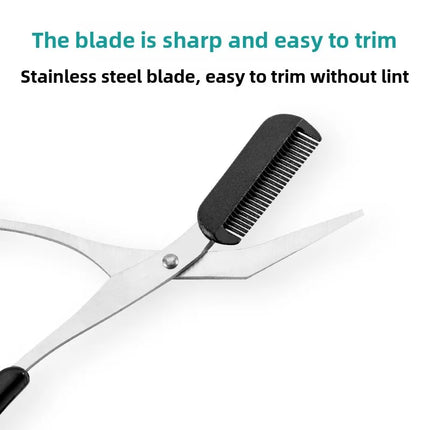 1Pc Safe Eyebrow Trimmer Black Eyebrow Scissors with Comb Hair Removal Shaver Eyebrows Shaping Makeup Tool  Stainless Steel 2025