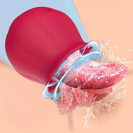 Powerful Tongue Licking Vibrator for Women Clitoris Stimulator Female Nipples Massager Clit Vibrating Rose Sex Toys for Couples