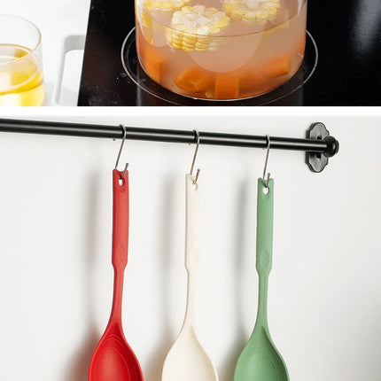 Kitchen Tool Silicone Spoon Multi purpose Grip Comfortable Anti slip Round Handle Large Cookware Tableware Spoon