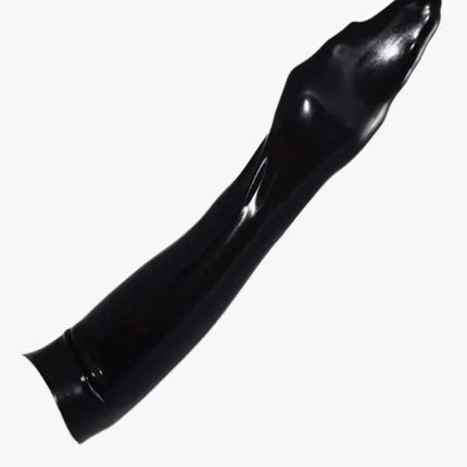 Sexy Black Fetish Latex Long Gloves Boxing Mitts Arm Length No Fingers