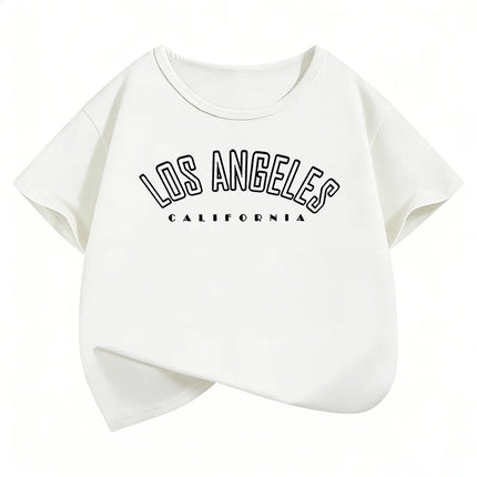 Fashion Los Angeles Top Design T-Shirts Y2K Kids Children's T-shirt Boys Girls Summer Spring Casual Top Tee Short Sleeve