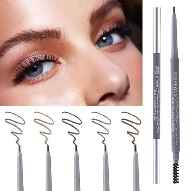 Ultra Fine Double Ended Eyebrow Pencil Waterproof Sweatproof Long Lasting Natural Hair Like Strokes Beginner Friendly with Brush