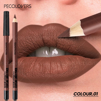 1 Pcs Matte Lip Liner Pencil, Multiple Red Brown Tones Lipstick Pen, Define Lip Lines, Smooth To Slide, Perfect Birthday Gifts