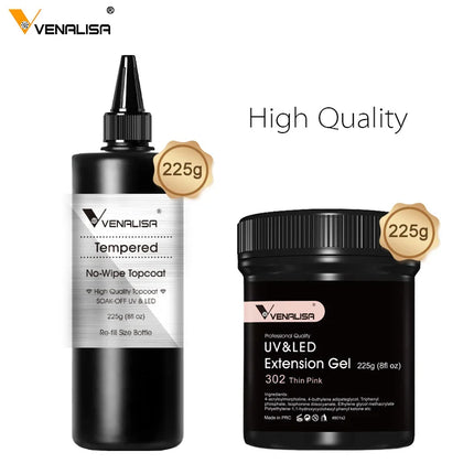 30/60ml VENALISA Diamond Long Wear Top Coat Big Volume Refillment Ultra Glossy Non Wipe Anti Yellowing No Burning Extension Gel