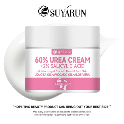 SUYARUN 60% Urea Foot Cream for Cracked Heels & Dry Skin - Intensive Moisturizing Treatment, Callus Remover, Diabetic Foot Care.