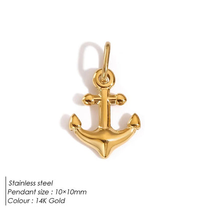 Stainless Steel charms Ocean shell conch golden pendant Summer beach Handmade Necklace Bracelet DIY charms for jewelry making