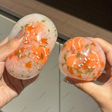 Food Stress Ball Rice Ball Squishy Fidget Toy Non-Bounce Squeeze Ball ASMR Sensory Toy Anti Stress Toy For Adult Hand Exercise